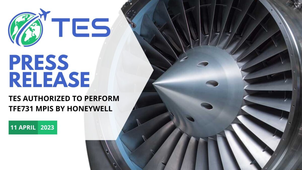 TES authorized to perform TFE731 MPIs by Honeywell